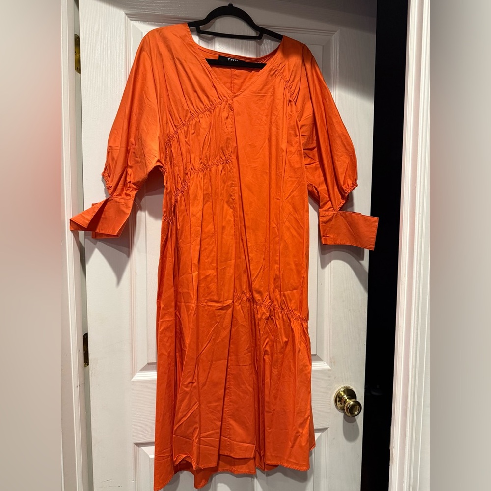 Vibrant Orange Long Sleeve Dress